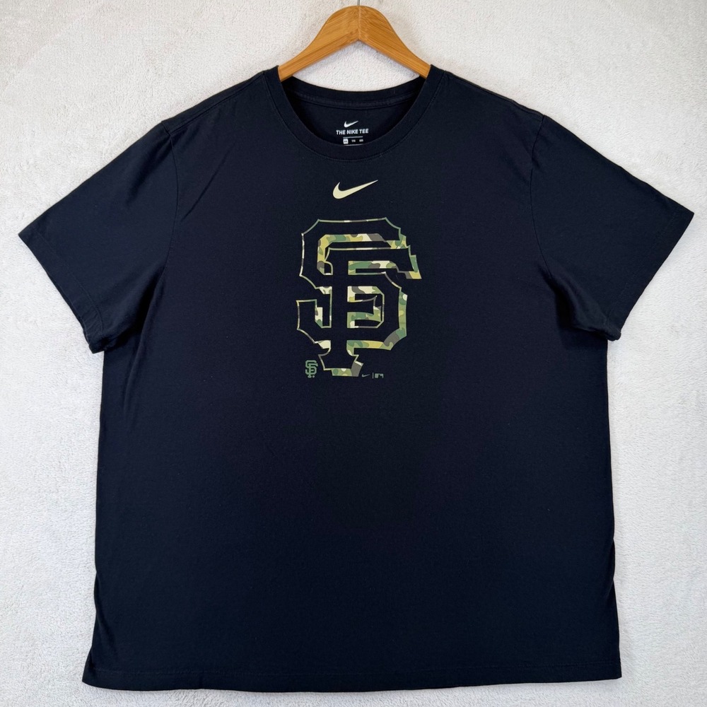 Nike San Francisco Giants Camo Logo T-Shirt Mens XXL Black‎ MLB N199-00A
